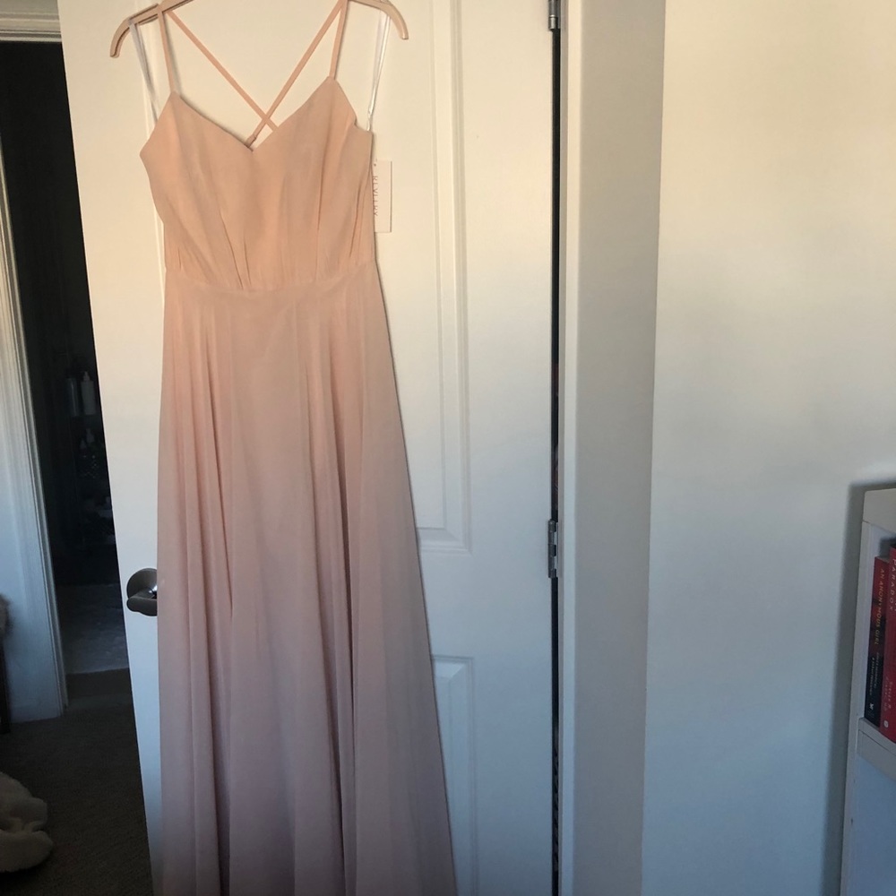 Revelry Blush Chiffon Bridesmaid Dress; Size: 8. Wore once and Dry Cleaned